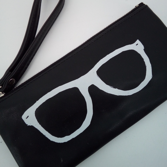 Bobbie Brown Vegan Leather Sunglasses Pouch with Pockets Zipper Graphic Bag - Picture 10 of 10